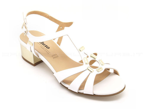 Melluso sandalo con applicazioni donna bianco